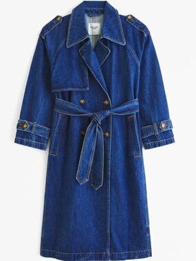 Abercrombie & Fitch Denim Trench Coat